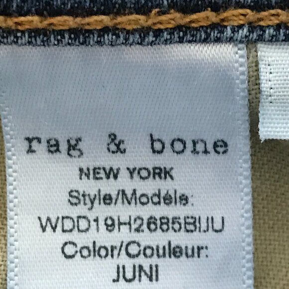 Rag & Bone Cate Mid Rise Skinny Jeans Women 27 Blue Raw Hem Medium Wash Stretch - Picture 11 of 13
